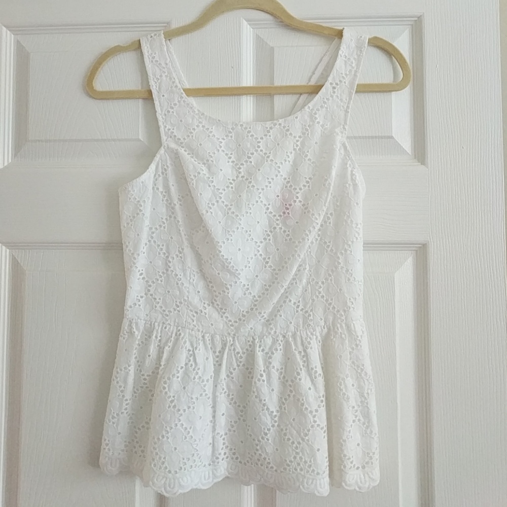 Lilly Pulitzer eyelet peplum top